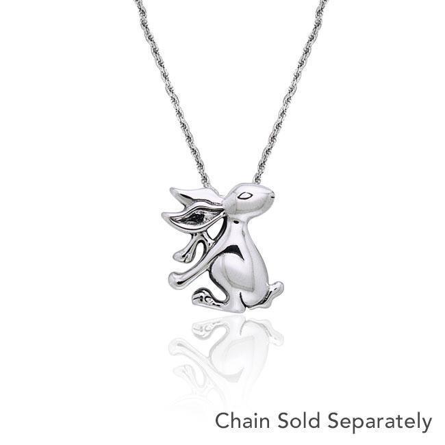 Rabbit or Hare Sterling Silver Pendant TPD2995 - peterstone.dropshipping