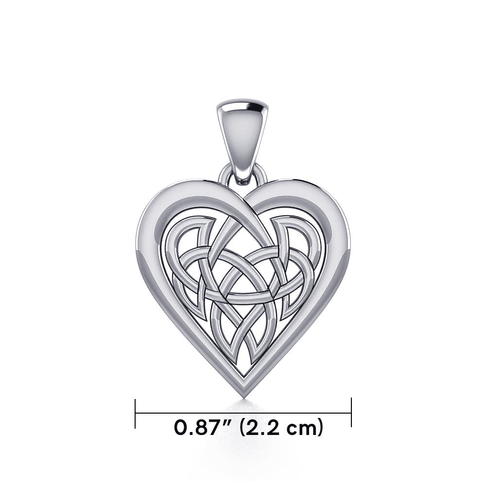 Celtic Knot Heart Sterling Silver Pendant TPD3015