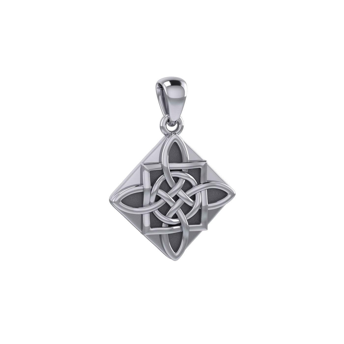 Celtic Four Point Knot Silver Pendant TPD3018 - peterstone.dropshipping