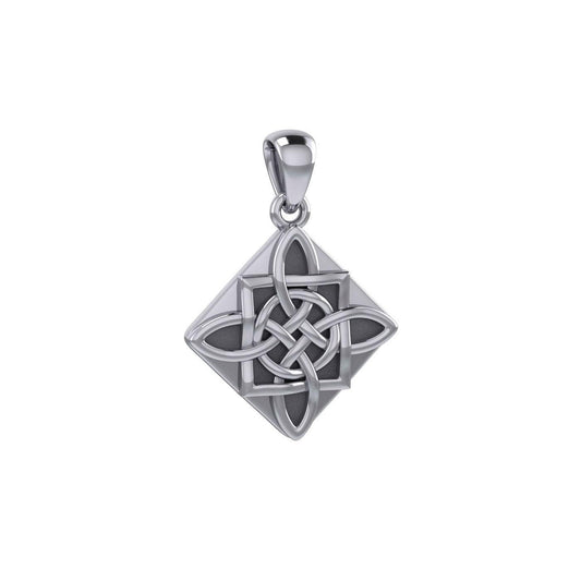 Celtic Four Point Knot Silver Pendant TPD3018 - peterstone.dropshipping