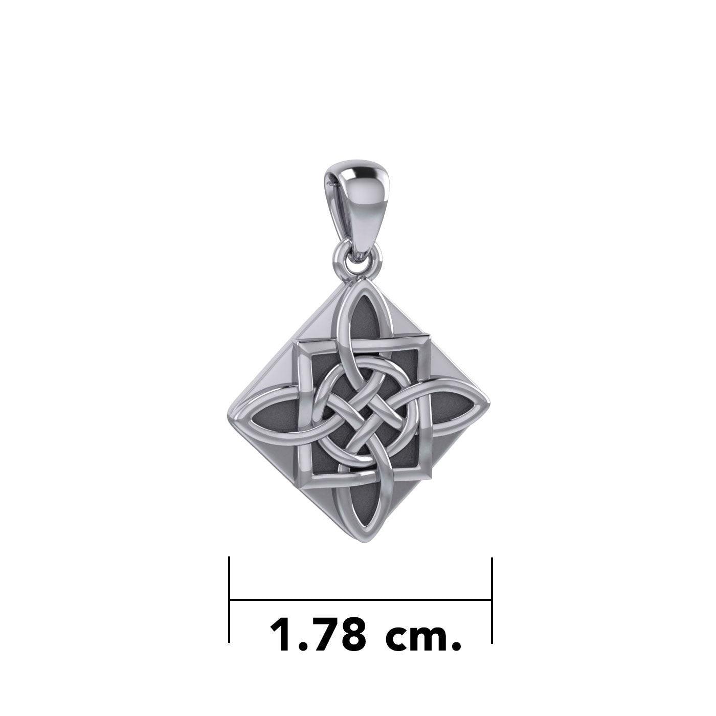 Celtic Four Point Knot Silver Pendant TPD3018 - peterstone.dropshipping