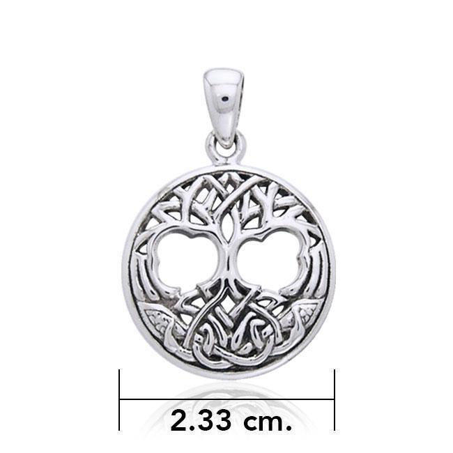 Interwoven with Birds in the Celtic Tree of Life ~ Sterling Silver Jewelry Pendant TPD3019 - Wholesale Jewelry
