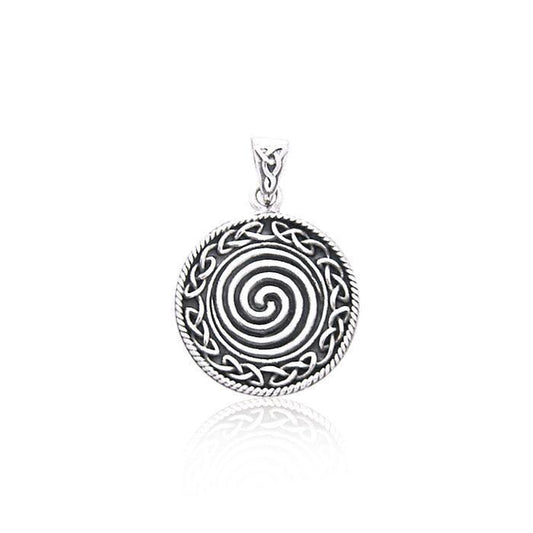 Small  Celtic Knot Silver Spiral Pendant TPD3023 Pendant