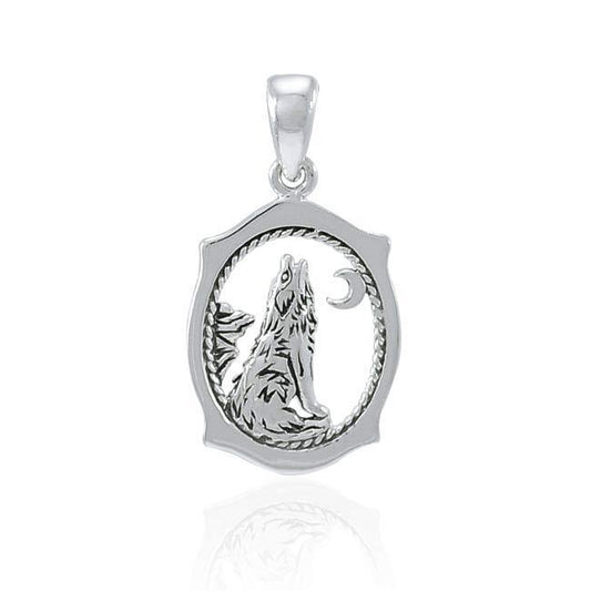 Howling Wolf Sterling Silver Pendant TPD3094 Pendant