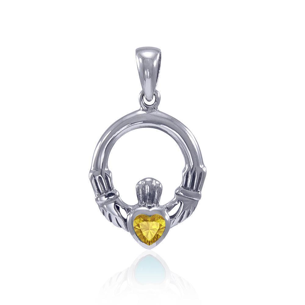 Celtic Claddagh Birthstone Sterling Silver Pendant TPD3097 Pendant