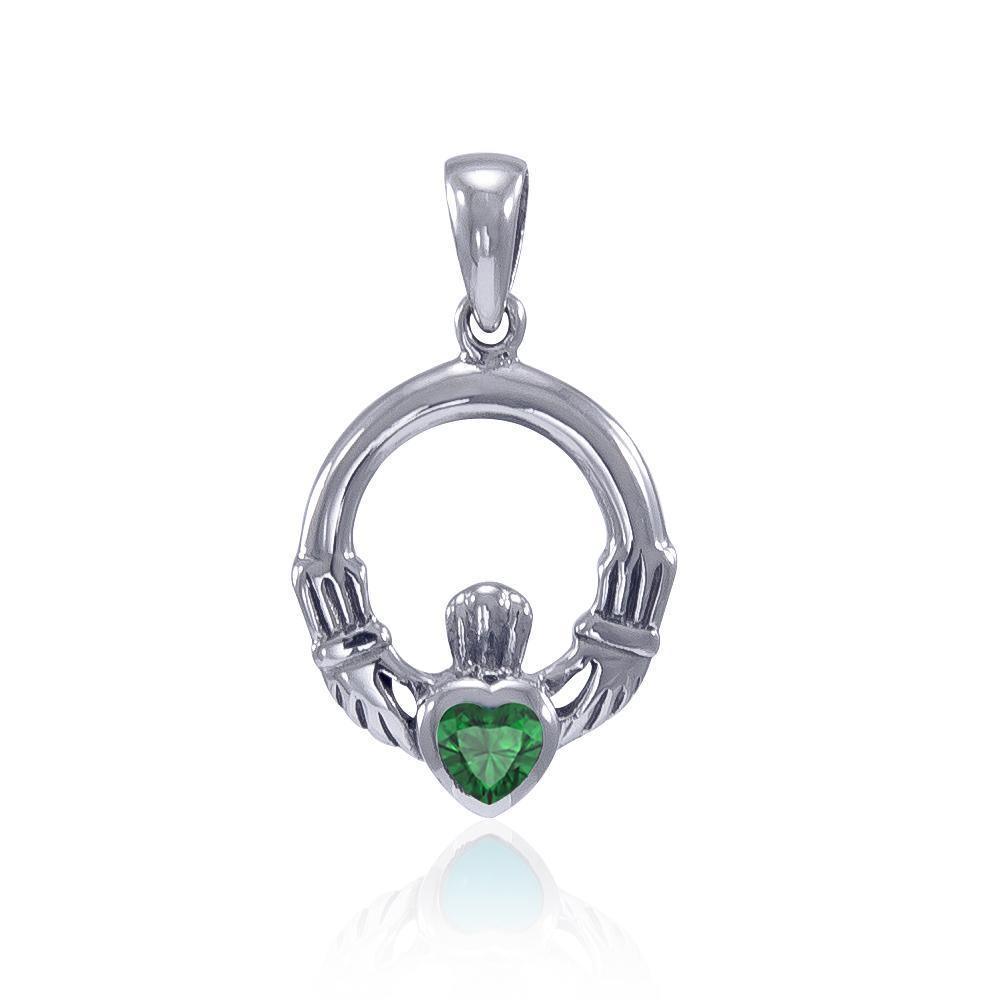 Celtic Claddagh Birthstone Sterling Silver Pendant TPD3097 Pendant
