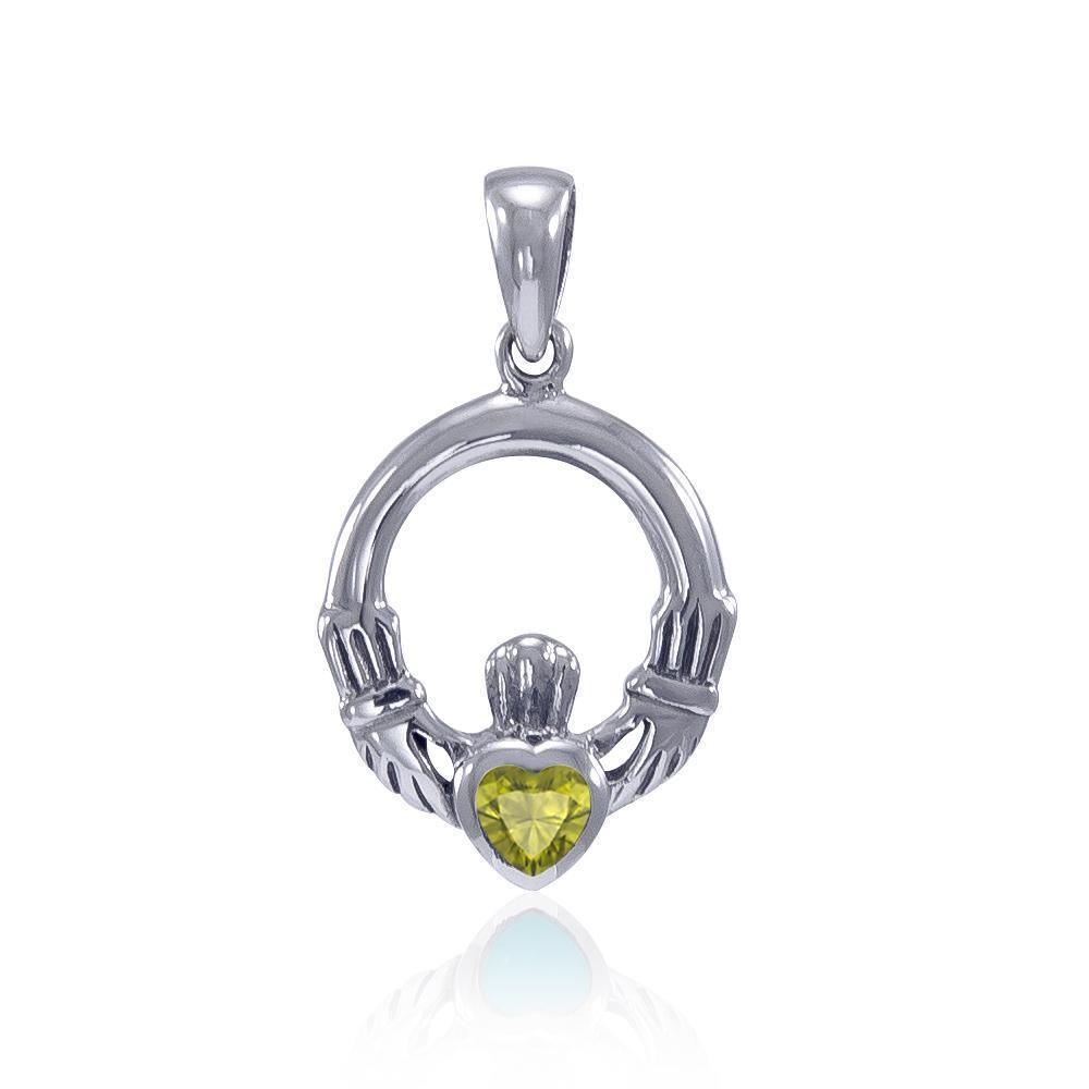 Celtic Claddagh Birthstone Sterling Silver Pendant TPD3097 Pendant