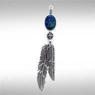 Turquoise Feather Talisman Pendant TPD3282 Pendant