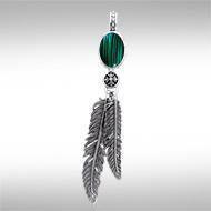 Turquoise Feather Talisman Pendant TPD3282 Pendant
