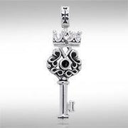 Crown Key Sterling Silver Pendant with Gemstone TPD3285 Pendant