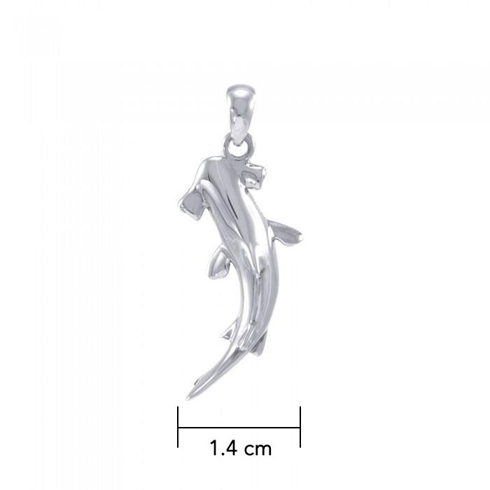 In the deep blue sea with the hammerhead sharks ~ Sterling Silver Jewelry Pendant TPD3406