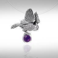 Believe in the underworld connection ~ Ted Andrews Great Horned Owl Pendant with Gemstone TPD341 Pendant