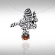 Believe in the underworld connection ~ Ted Andrews Great Horned Owl Pendant with Gemstone TPD341 Pendant