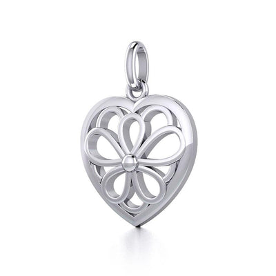 Flower in Heart Pendant TPD3420 - Wholesale Jewelry