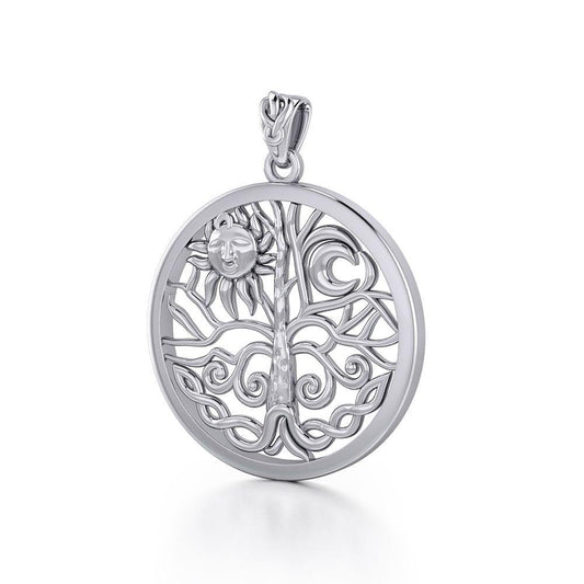 The Tree of Life in its Never-ending journey ~ Sterling Silver Jewelry Pendant TPD3543 Pendant