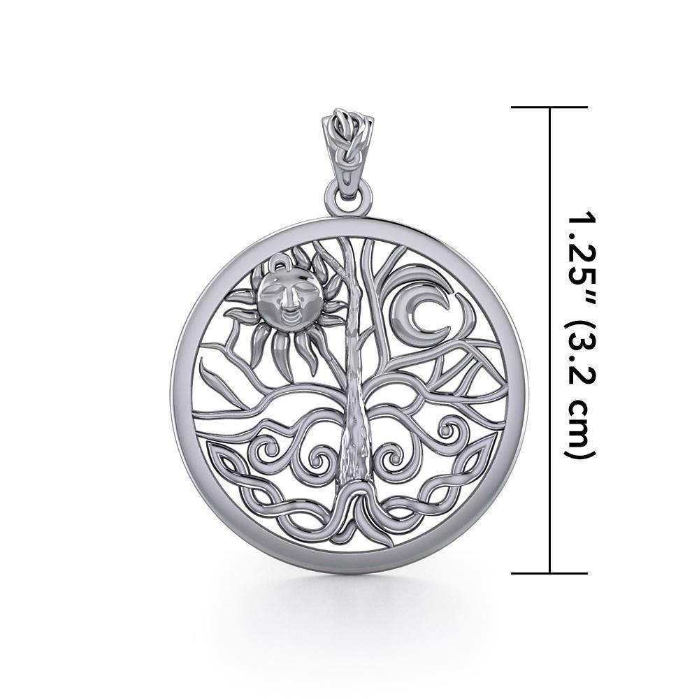 The Tree of Life in its Never-ending journey ~ Sterling Silver Jewelry Pendant TPD3543 Pendant