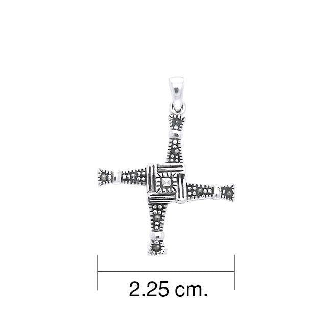 Brigids Cross Silver Pendant with Marcasite TPD3561 Pendant