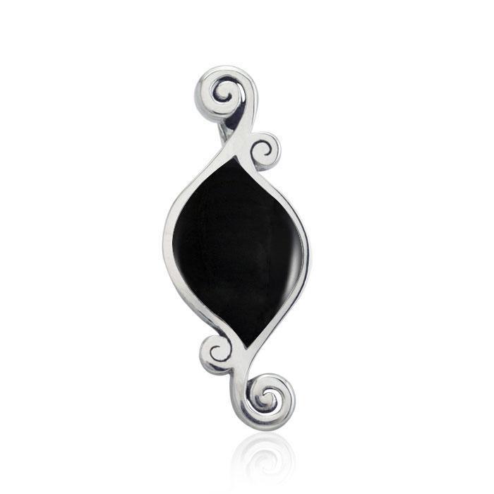 Organic Form Inlay Stone Silver Pendant TPD3570 Pendant