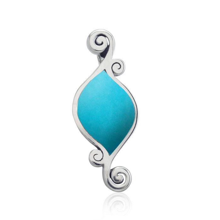 Organic Form Inlay Stone Silver Pendant TPD3570 Pendant