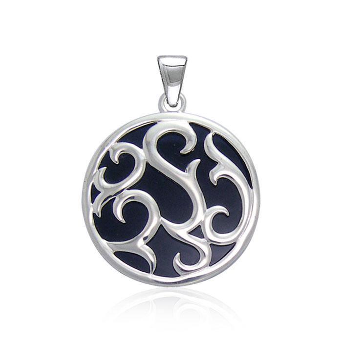 Tendril Cabochon Filigree Large Pendant TPD3572 Pendant