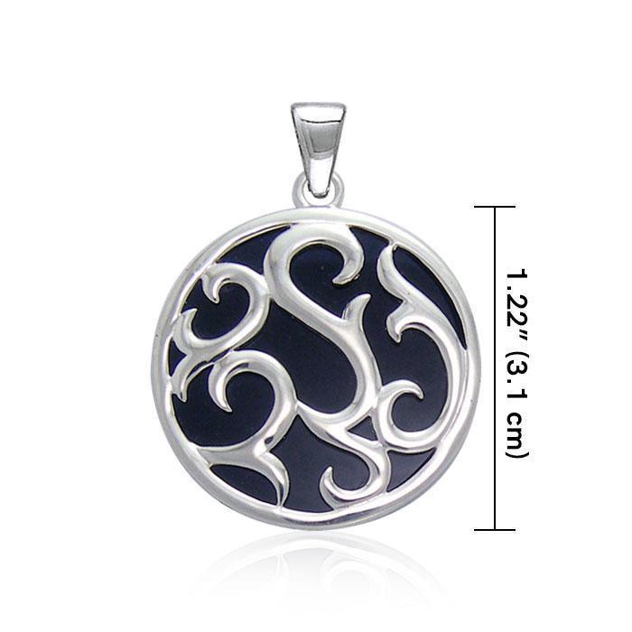 Tendril Cabochon Filigree Large Pendant TPD3572 Pendant