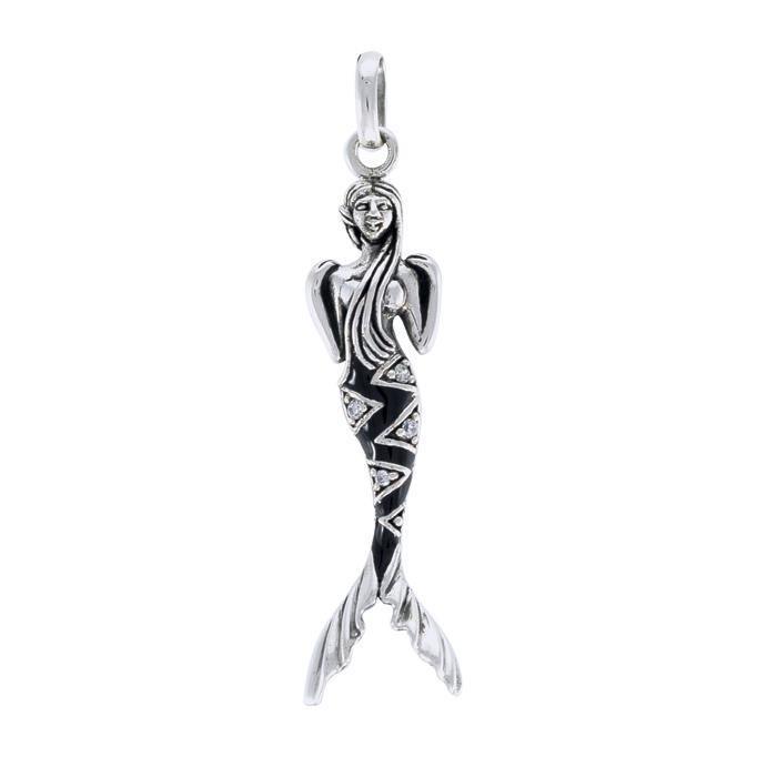Mermaid Sterling Silver Pendant with Gemstone Tail TPD3625 Pendant