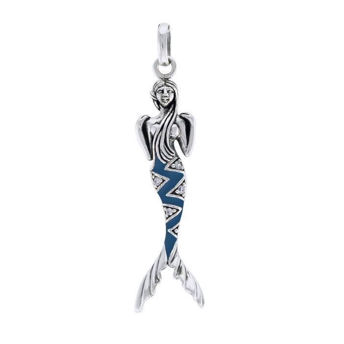 Mermaid Sterling Silver Pendant with Gemstone Tail TPD3625 Pendant