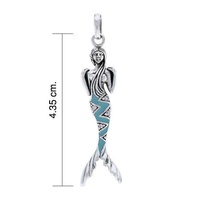 Mermaid Sterling Silver Pendant with Gemstone Tail TPD3625 Pendant