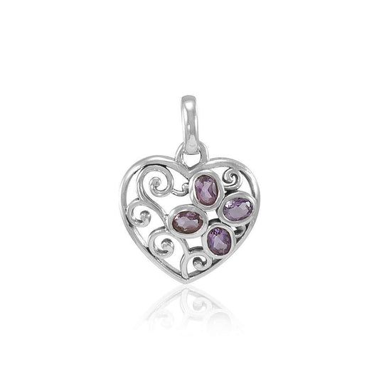 Flower in Heart Shape TPD3686 Pendant