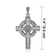 Celtic Cross with Middle Triskele Silver Pendant TPD3691 Pendant