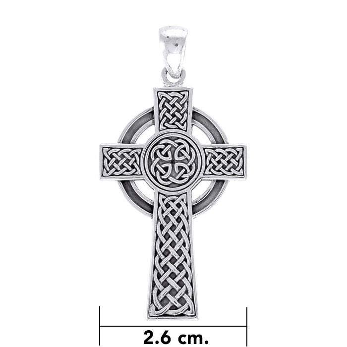 Large Celtic Cross Silver Pendant TPD3693 - peterstone.dropshipping