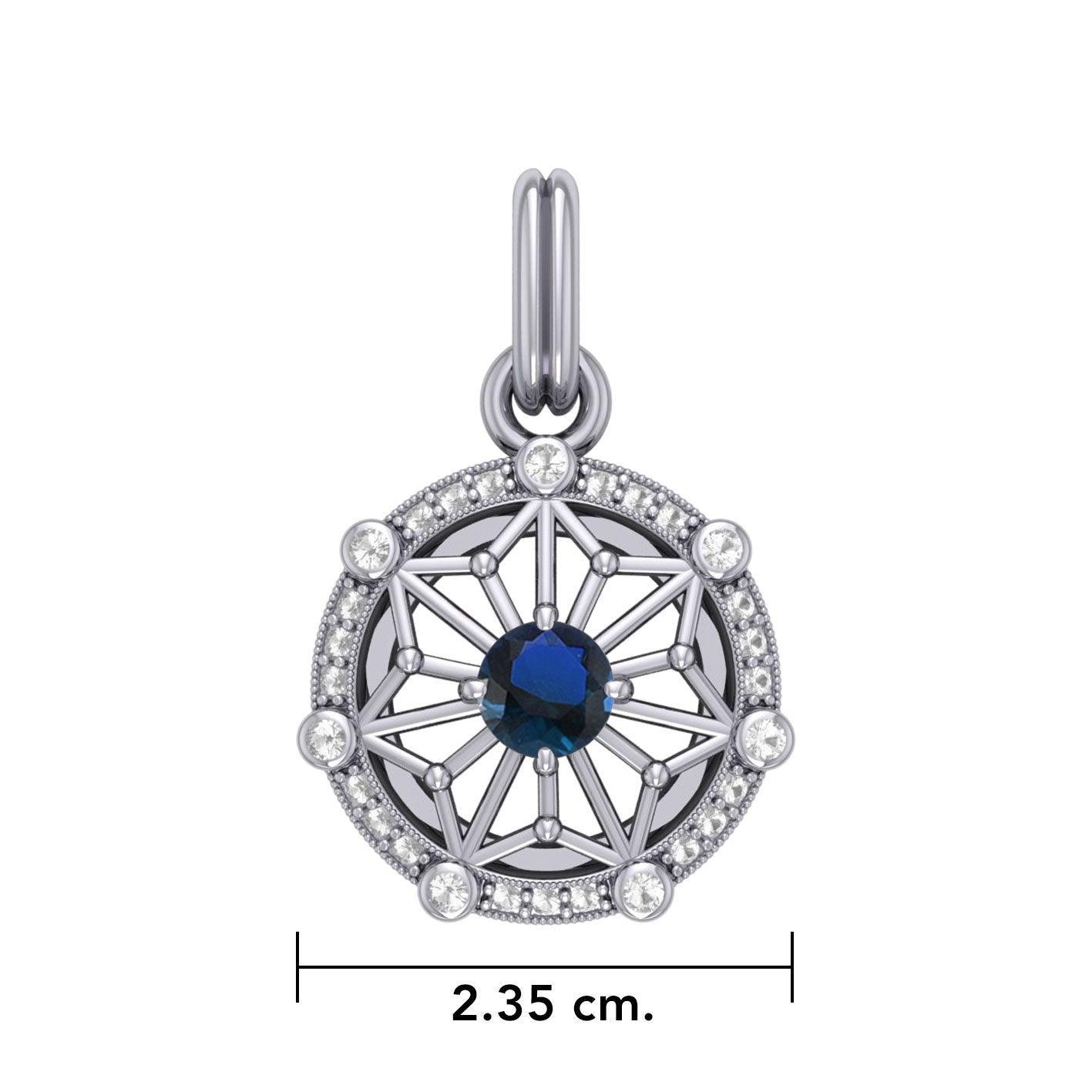 Round Tetragram Energy Symbol Silver set with Gemstone TPD3699-TER1276 - peterstone.dropshipping