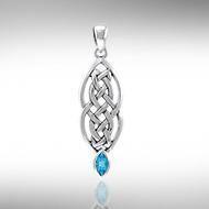 A bold and lasting promise ~ Celtic Knotwork Sterling Silver Pendant with Gemstone TPD3716 Pendant