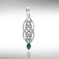 A bold and lasting promise ~ Celtic Knotwork Sterling Silver Pendant with Gemstone TPD3716 Pendant
