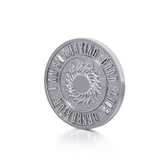 Wonderful I am an Amazing Good Luck Generator Silver Small Empower Coin TPD3729 Pendant