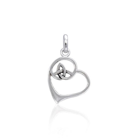 Celtic Heart with Trinity Knot Silver Pendant TPD3851 Pendant