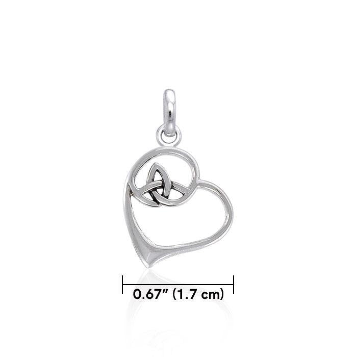 Celtic Heart with Trinity Knot Silver Pendant TPD3851 Pendant