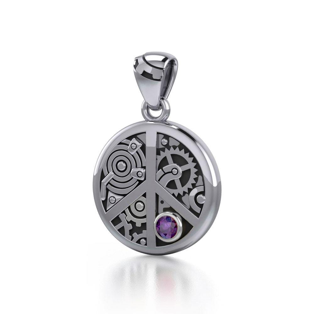 Keep an eye on the powerful steampunk ~ Sterling Silver Pendant with a Gemstone TPD3926 - Wholesale Jewelry