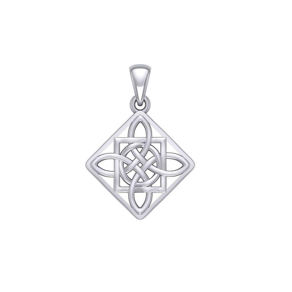 Celtic Four Point Knot Silver Pendant TPD3934 - peterstone.dropshipping