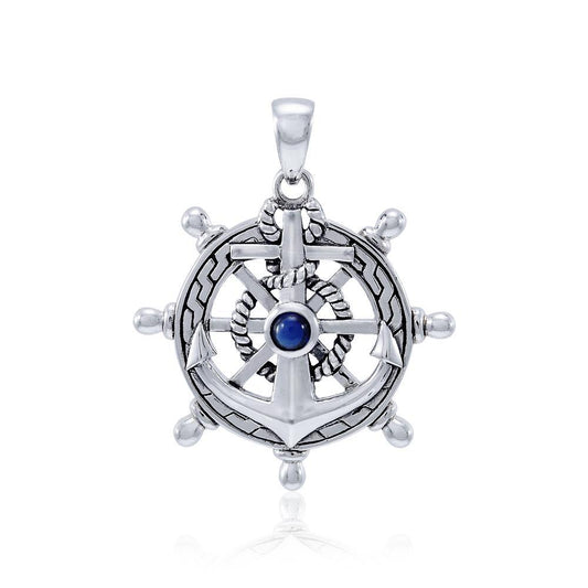 Anchor with Gemstone Sterling Silver Pendant TPD4050 Pendant