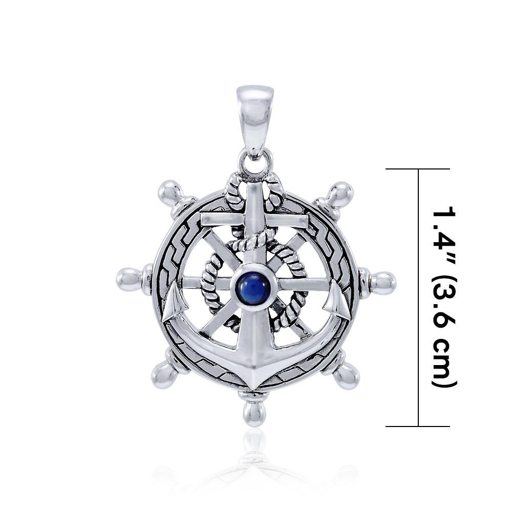 Anchor with Gemstone Sterling Silver Pendant TPD4050 Pendant