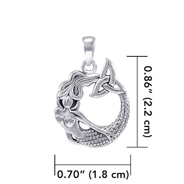 Mermaid with Trinity Knot Sterling Silver Pendant TPD4154 Pendant