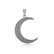 Honor the lunar power ~ Celtic Knotwork Crescent Moon Sterling Silver Pendant Jewelry TPD4201 Pendant