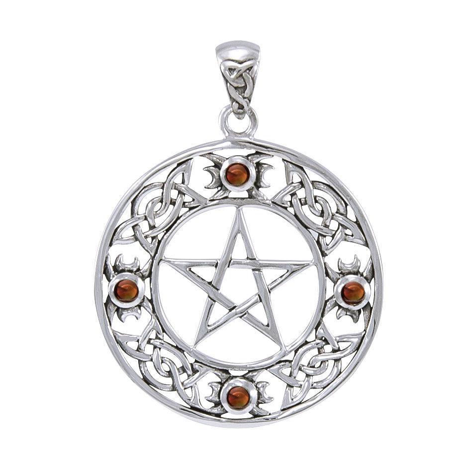 Celtic Knot Pentacle Pendant with Gemstone TPD4329 - peterstone.dropshipping