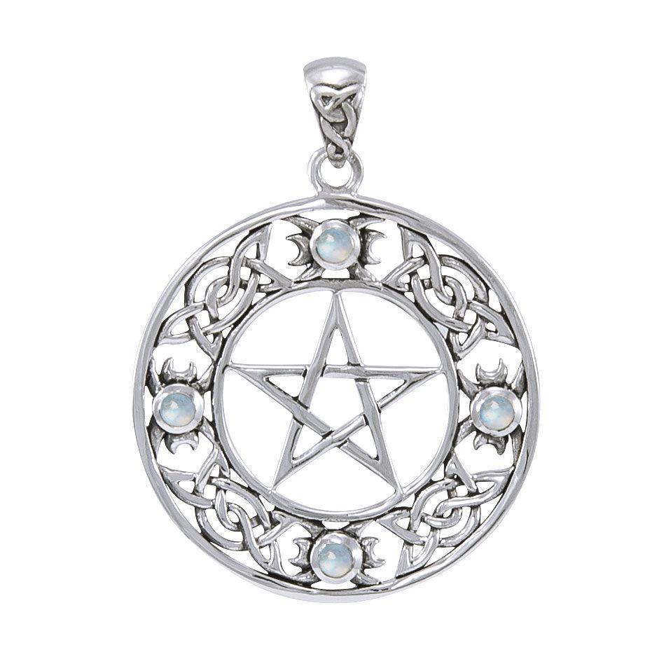 Celtic Knot Pentacle Pendant with Gemstone TPD4329 - peterstone.dropshipping