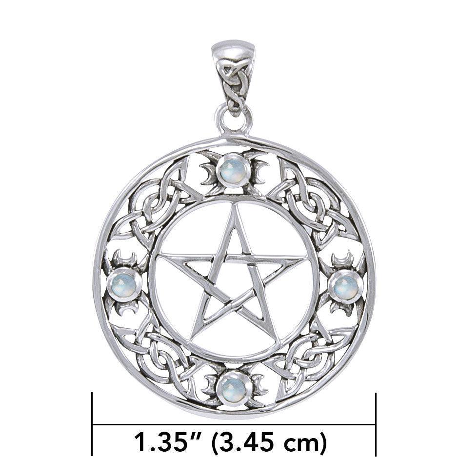 Celtic Knot Pentacle Pendant with Gemstone TPD4329 - peterstone.dropshipping
