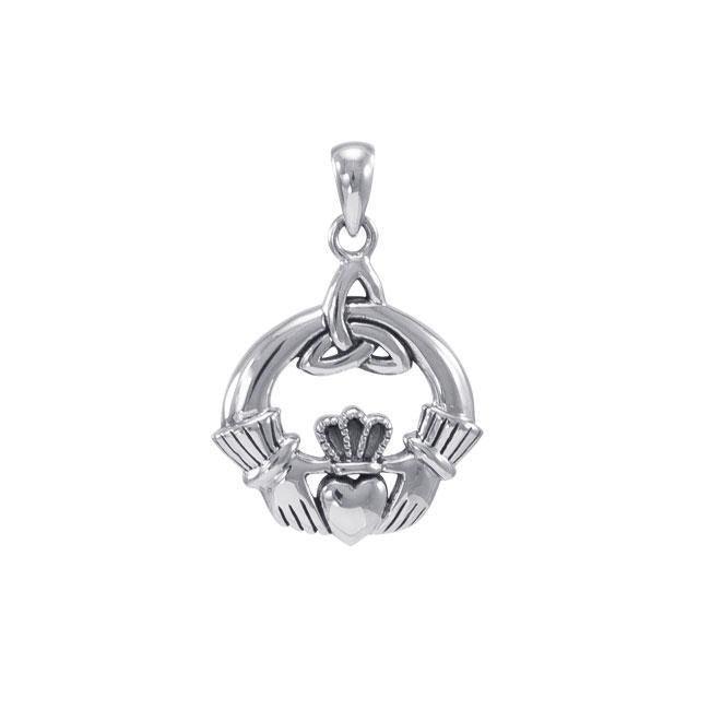 Claddagh & Trinity Knot Silver Pendant TPD4383 Pendant