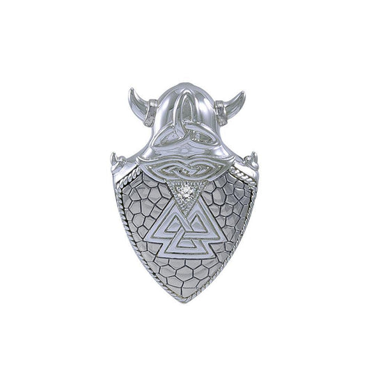 Viking Valknut Shield Silver Pendant TPD4395 Pendant