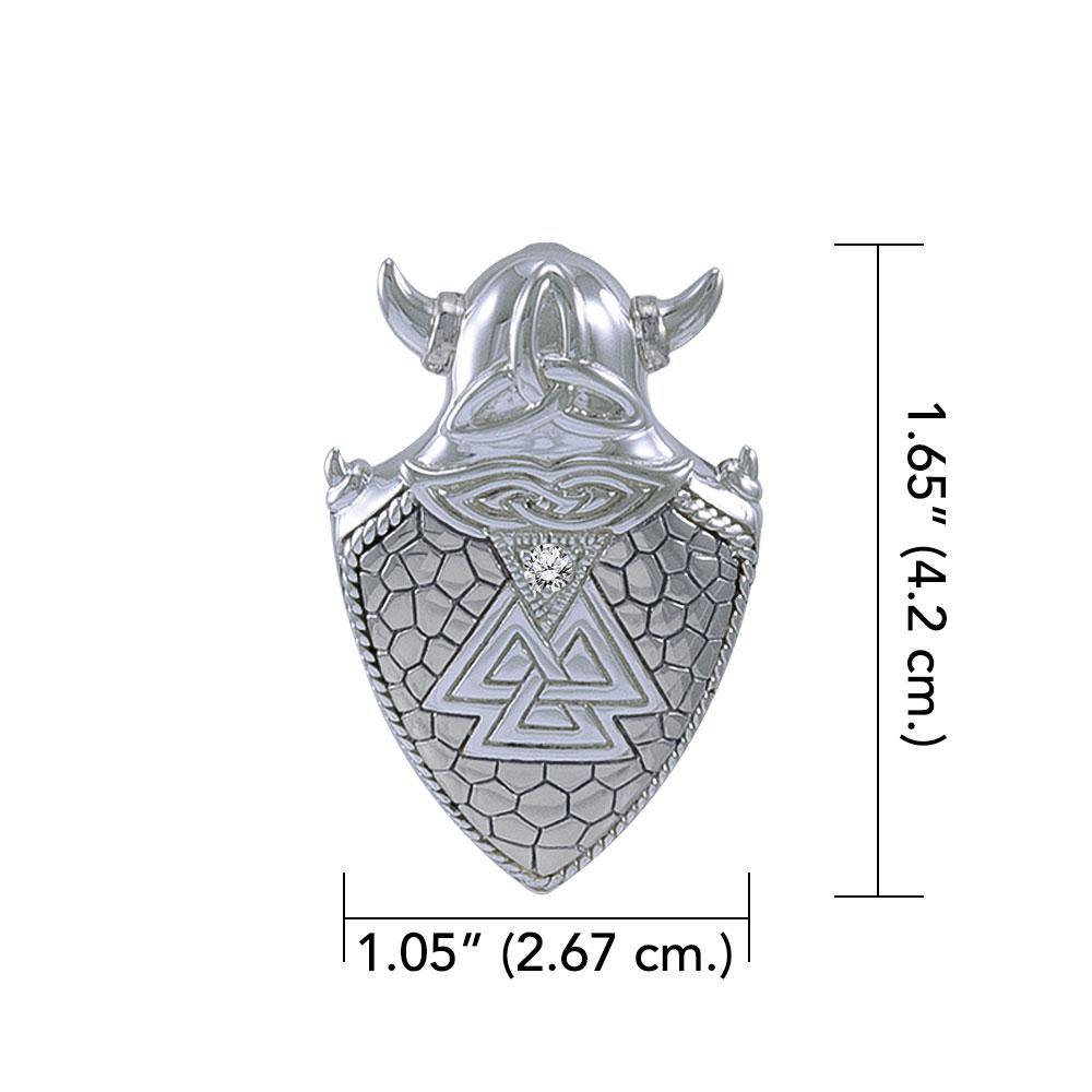 Viking Valknut Shield Silver Pendant TPD4395 Pendant