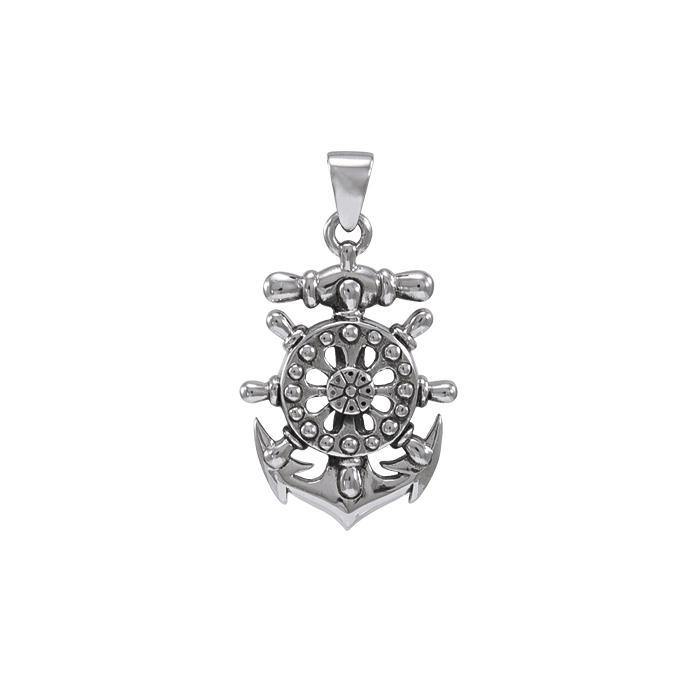 Anchor with Wheel Silver Pendant TPD4417